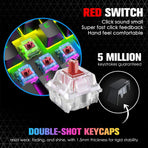 67 Keys Layout Design Mechanical Gaming Keyboard PC PS4 RGB Backlight Wired USB Blue
