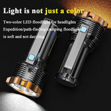 Most Powerful 1200lm LED Flashlight Super Bright Torch Lamp USB Rechargeable - Side View