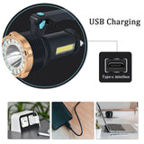 Most Powerful 1200lm LED Flashlight Super Bright Torch Lamp USB Rechargeable - Close-Up Angle