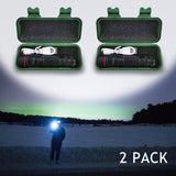 2x Mini Tactical Flashlight Small LED Torch 3 Mode Super Bright Light Clip Lamp - Front View