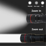 2x Mini Tactical Flashlight Small LED Torch 3 Mode Super Bright Light Clip Lamp - Low Angle