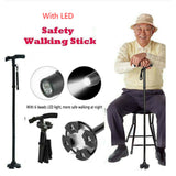 Walking Stick Cane Folding Handle Adjustable fixed LED Light Aid Holder Lighting - Top-Down View