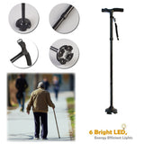 Walking Stick Cane Folding Handle Adjustable fixed LED Light Aid Holder Lighting - 45-Degree Angle