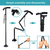Walking Stick Cane Folding Handle Adjustable fixed LED Light Aid Holder Lighting - Low Angle