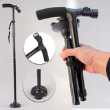 Walking Stick Cane Folding Handle Adjustable fixed LED Light Aid Holder Lighting - Extra Image