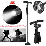 Walking Stick Cane Folding Handle Adjustable fixed LED Light Aid Holder Lighting - Extra Image