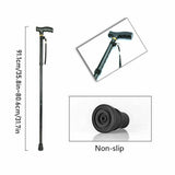 Adjustable Walking Stick Travel Retractable Hiking Folding Cane Metal Pole - Extra Image