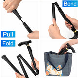 Adjustable Walking Stick Travel Retractable Hiking Folding Cane Metal Pole - Extra Image