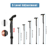 Adjustable Walking Stick Travel Retractable Hiking Folding Cane Metal Pole - Extra Image