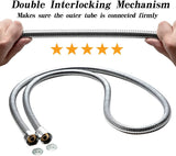 5 FT Handheld Shower Head Hose 1.5m Bathroom Stainless Steel Shower Water Tube - Front View