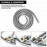 3m Shower Head Hose Stainless Steel Bathroom Flexible Tube Replacement Pipe AU - Rear View