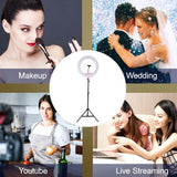 8LED Ring Light Dimmable Lighting Kit Phone+Selfie 40cm Tripod Makeup Live Lamp - Front View