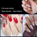 500Pcs Fake French Nail Tips White Clear Stiletto False Gel Pointy Art Acrylic - 45-Degree Angle