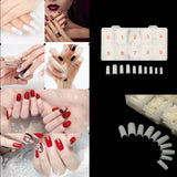 500Pcs Fake French Nail Tips White Clear Stiletto False Gel Pointy Art Acrylic - Rear View