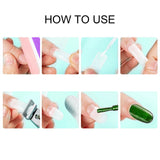500Pcs Fake French Nail Tips White Clear Stiletto False Gel Pointy Art Acrylic - Close-Up Angle
