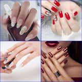 500Pcs Fake French Nail Tips White Clear Stiletto False Gel Pointy Art Acrylic - Low Angle