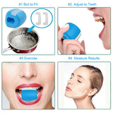 Facial exerciser exercise ballneck toner3-stage mandibular exerciser jaw trainer Blue - Rear View