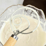 13 INCHES BAKING DOUGH STAINLESS STEEL LARGE WIRE WHISK MIXER BREAD COOKING TOOL - Side View