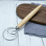 13 INCHES BAKING DOUGH STAINLESS STEEL LARGE WIRE WHISK MIXER BREAD COOKING TOOL - Top-Down View