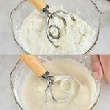 13 INCHES BAKING DOUGH STAINLESS STEEL LARGE WIRE WHISK MIXER BREAD COOKING TOOL - Low Angle