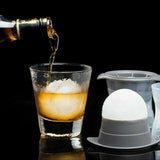 2pcs grey Silicone Ice Ball Mold Sphere Cube Maker Mould Jelly Whiskey Cocktail - Rear View