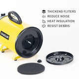 Pet Dog Cat Hair Dryer Grooming Blow Speed Hairdryer Blower Heater Blaster 2800W yellow - Rear View
