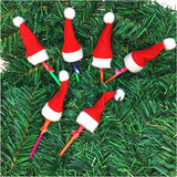 20PCS Red Hat Santa Cutlery Christmas Knife Bag Xmas Fork Holder Xmas Decoration - Top-Down View