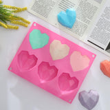 2PCS DIY 3D Fondant Mold Silicone Heart Shape Candy Cake Chocolate Mould Sugar Craft - Rear View
