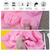 2PCS DIY 3D Fondant Mold Silicone Heart Shape Candy Cake Chocolate Mould Sugar Craft - Low Angle