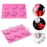 2PCS DIY 3D Fondant Mold Silicone Heart Shape Candy Cake Chocolate Mould Sugar Craft - Extra Image