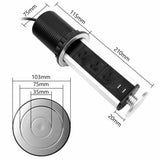 Pop Up Power Point 3 Socket Plug + 2 USB Table Home Kitchen Desk Outlet - Front View