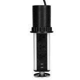 Pop Up Power Point 3 Socket Plug + 2 USB Table Home Kitchen Desk Outlet - Extra Image