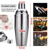 Boston Cocktail Shaker Set Maker Mixer Martini Spirit Bar Strainer Bartender Kit - Extra Image