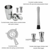 20Pcs Cocktail Shaker Set 750ml Martini Strainer Bartender Kit Bar Spirits Maker - Low Angle