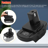Battery Adapter MT20RNL for Makita Li-ion Batteries Convert to Ryobi 18V Tools - Low Angle