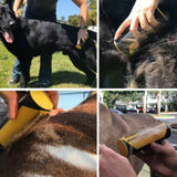 Pet Dog Cat Hair Fur Deshedding Shedding Trimmer Grooming Roll Comb Brush yellow - 45-Degree Angle