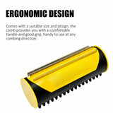 Pet Dog Cat Hair Fur Deshedding Shedding Trimmer Grooming Roll Comb Brush yellow - Rear View
