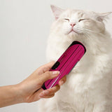 Pet Dog Cat Hair Fur Deshedding Shedding Trimmer Grooming Roll Comb Brush red - Top-Down View