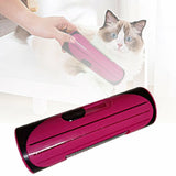 Pet Dog Cat Hair Fur Deshedding Shedding Trimmer Grooming Roll Comb Brush red - Rear View