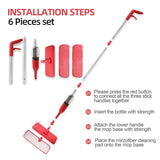 Spray Flat Mop Microfiber Pads Floor/Tile Kitchen Bathroom Living room Cleaning - Side View