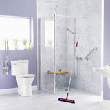 Purple Floor Squeegee WiperBroom Floor Tile Cleaning Household Extendable Handle - 45-Degree Angle