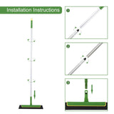 Green Floor Squeegee WiperBroom Floor Tile Cleaning Household Extendable Handle - Side View