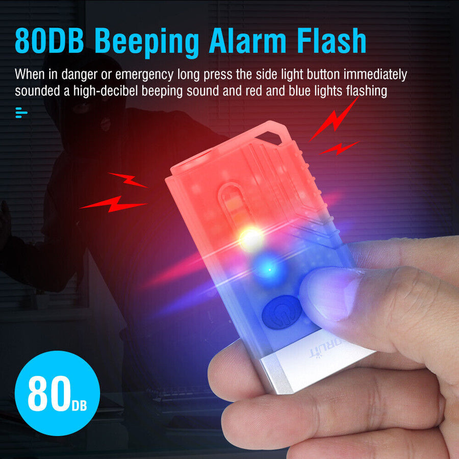 V10 LED Keychain EDC Flashlight USB Rechargeable Magnetic Torch Work Lamp