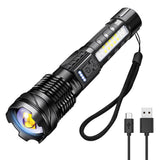 Super Bright 30W 14LED Flashlight White Laser Tactical Torch Lamp for Camping AU - Side View