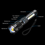 Super Bright 30W 14LED Flashlight White Laser Tactical Torch Lamp for Camping AU - Rear View