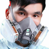 7 IN 1 Gas Mask Full Face Respirator Paint Spray Chemical Facepiece Reusable AU - Close-Up Angle