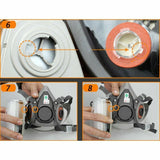 7 IN 1 Gas Mask Full Face Respirator Paint Spray Chemical Facepiece Reusable AU - Extra Image