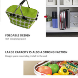 Large Folding Picnic Bag Basket Hamper Camping Hiking Insulated Lunch Cooler Bag - Close-Up Angle