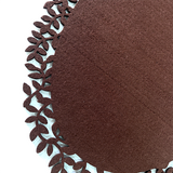 4Pc Leaf Edge Felt Placemats Heat Insulation Coffee Cup Mat Table Decor At First - Front View