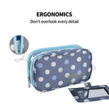 2 Layer Makeup Bag w/ Mirror Travel Cosmetic Bag Organizer Brush Slots Portable - Side View